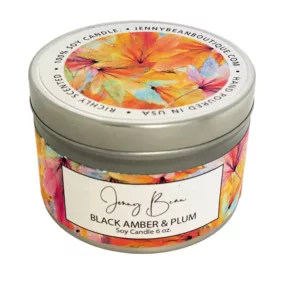 Black Amber and Plum Soy Candle